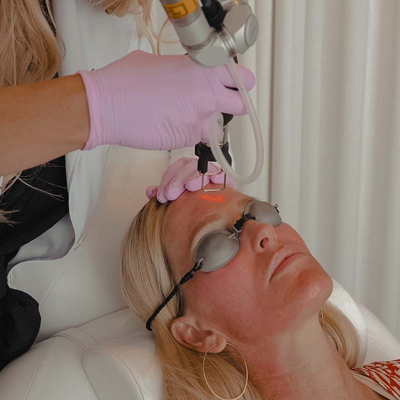 Woman receiving Aesthetic Injectables at Honey Skincare Studio Med Spa Arlington Virginia