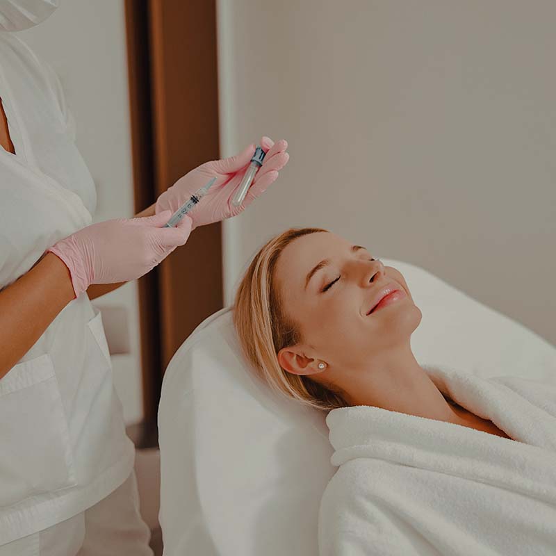 Woman receiving Aesthetic Injectables at Honey Skincare Studio Med Spa Arlington Virginia